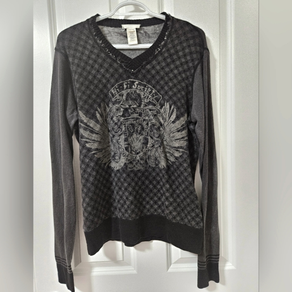 Diesel 100 cotton black hi fi society m sweater lots of details